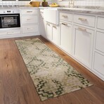 Yuma Modern Tribal Non-Skid Rug // Green (1'8" x 2'6" Accent Rug)