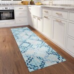 Yuma Modern Tribal Non-Skid Rug // Blue (1'8" x 2'6" Accent Rug)