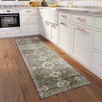 Yuma Southwest Persian Non-Skid Rug // Olive (1'8" x 2'6" Accent Rug)