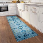 Yuma Southwest Persian Non-Skid Rug // Blue (1'8" x 2'6" Accent Rug)