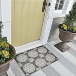 Yuma Geometric Cirlces Non-Skid Rug // Gray (1'8" x 2'6" Accent Rug)