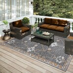 Yuma Southwest Persian Non-Skid Rug // Gray (1'8" x 2'6" Accent Rug)
