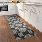 Yuma Geometric Cirlces Non-Skid Rug // Gray (1'8" x 2'6" Accent Rug)
