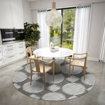 Yuma Geometric Cirlces Non-Skid Rug // Gray (1'8" x 2'6" Accent Rug)