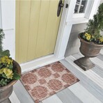 Yuma Geometric Cirlces Non-Skid Rug // Brown (1'8" x 2'6" Accent Rug)