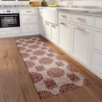 Yuma Geometric Cirlces Non-Skid Rug // Brown (1'8" x 2'6" Accent Rug)