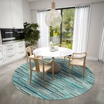 Yuma Modern Stripe Non-Skid Rug // Turquoise (1'8" x 2'6" Accent Rug)