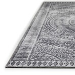 Yuma Modern Medallion Non-Skid Rug // Gray (1'8" x 2'6" Accent Rug)