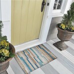 Yuma Modern Stripe Non-Skid Rug // Blue (1'8" x 2'6" Accent Rug)