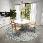 Yuma Modern Stripe Non-Skid Rug // Blue (1'8" x 2'6" Accent Rug)