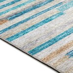 Yuma Modern Stripe Non-Skid Rug // Blue (1'8" x 2'6" Accent Rug)