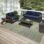 Yuma Modern Tropical Non-Skid Rug // Green (1'8" x 2'6" Accent Rug)