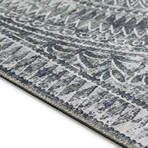 Yuma Modern Medallion Non-Skid Rug // Gray (1'8" x 2'6" Accent Rug)