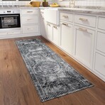 Yuma Modern Medallion Non-Skid Rug // Gray (1'8" x 2'6" Accent Rug)