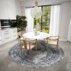 Yuma Modern Medallion Non-Skid Rug // Gray (1'8" x 2'6" Accent Rug)