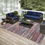 Yuma Modern Stripe Non-Skid Rug // Landscape (1'8" x 2'6" Accent Rug)