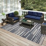 Yuma Modern Stripe Non-Skid Rug // Gray (1'8" x 2'6" Accent Rug)