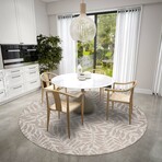 Yuma Tropical Leaves Non-Skid Rug // Taupe (1'8" x 2'6" Accent Rug)