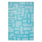 Yuma Contemporary Geometric Non-Skid Rug // Turquoise (1'8" x 2'6" Accent Rug)