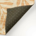 Yuma Tropical Leaves Non-Skid Rug // Gilded (1'8" x 2'6" Accent Rug)