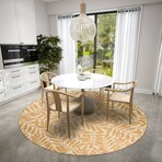 Yuma Tropical Leaves Non-Skid Rug // Gilded (1'8" x 2'6" Accent Rug)
