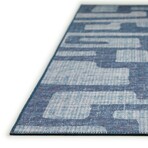Yuma Contemporary Geometric Non-Skid Rug // Blue (1'8" x 2'6" Accent Rug)