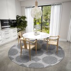 Yuma Geometric Cirlces Non-Skid Rug // Shadow (1'8" x 2'6" Accent Rug)