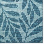 Yuma Tropical Leaves Non-Skid Rug // Blue (1'8" x 2'6" Accent Rug)