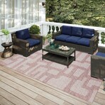 Yuma Contemporary Geometric Non-Skid Rug // Tan (1'8" x 2'6" Accent Rug)