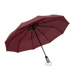 Compact Automatic Folding Umbrella // 41"Ø // Bordeaux + Black