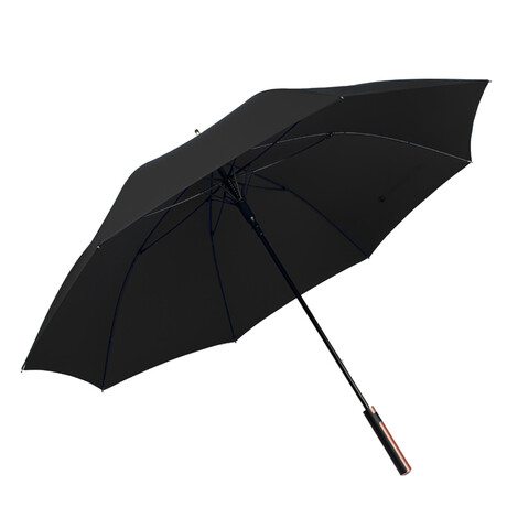 Long Automatic Walking Umbrella // 48"Ø // Black + Gold