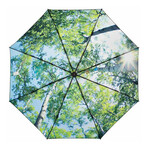 Automatic Folding Umbrella + Colorful Interior Canopy // UPF 50+ // 39"⌀ // Black