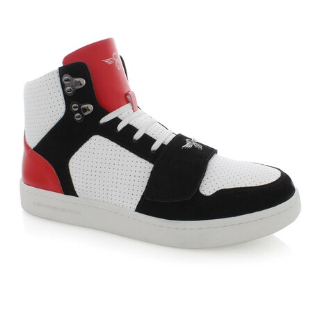 Cesario Lux Sneakers // White + Black + Red (US: 6)