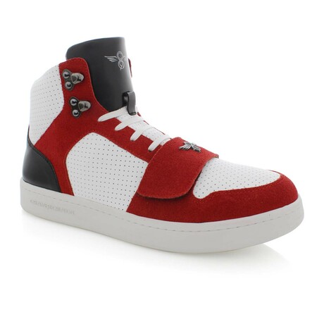 Cesario Lux Sneakers // White + Red + Black (US: 6)