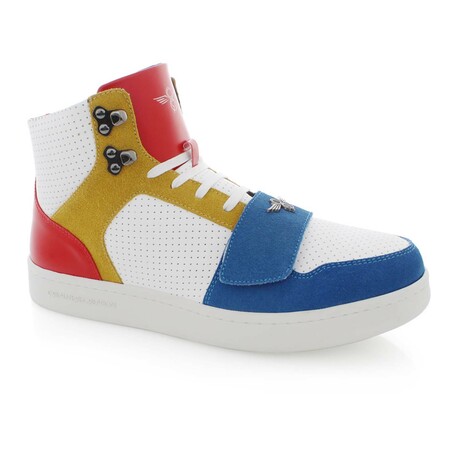 Cesario Lux Sneakers // White + Red + Blue (US: 6)