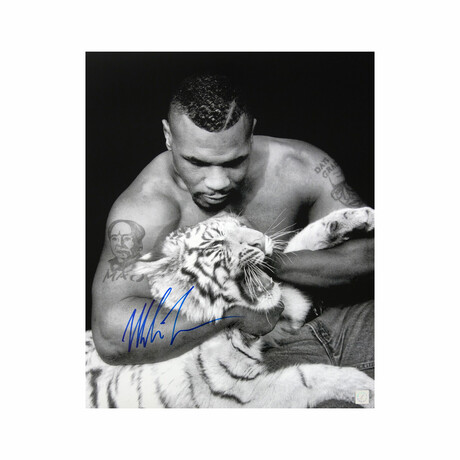 Mike Tyson // With A White Tiger Autographed