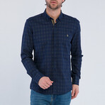 Bennett Long Sleeve Button Up Shirt // Navy + Green (3XL)