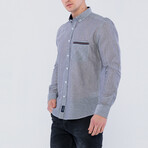 Garrett Long Sleeve Button Up Shirt // Navy + White (2XL)