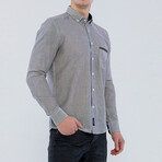 Harry Long Sleeve Button Up Shirt // Brown + White (M)