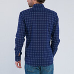 Andy Long Sleeve Button Up Shirt // Navy + Blue (XL)