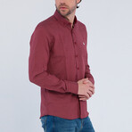 Everett Long Sleeve Button Up Shirt // Bordeaux (L)