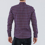 Finn Long Sleeve Button Up Shirt // Navy + Red (S)