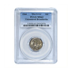 1944 Mercury Dime // Mint Error // Uncentered Broadstruck // PCGS Certified MS63 // Deluxe Collector's Pouch