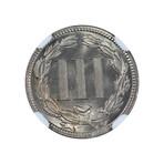 1889 Three Cent Nickel // NGC Certified Proof 67 // Wood Presentation Box