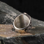 Hand Engraved + Mystical + Blue Topaz Gemstone Ring (Ring Size: 9)