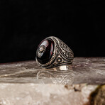 Red Amber Gemstone Ring (Ring Size: 6)
