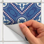 Vintage Azulejos Arabesque Tile Stickers // Set of 9 (11.5"H x 11.5"W Area)