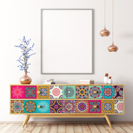 Furniture Coralina Tile Stickers // Set of 24 (16"H x 24.5"W Area)