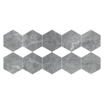 Nazaré // Hexagon Waterproof + Non-Skid Floor Stickers (16"H x 35"W Area)