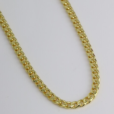 Gold Plated + Sterling Silver Chunky Cuban Link Chain Bracelet // 6mm